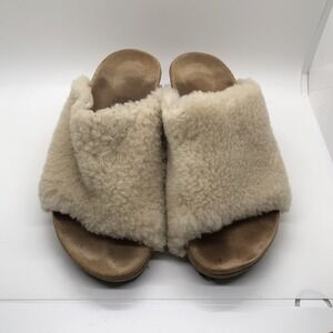 Birkenstock Papillio Namica Teddy Fleece Slip On Cork Wedge Size 38 US 8